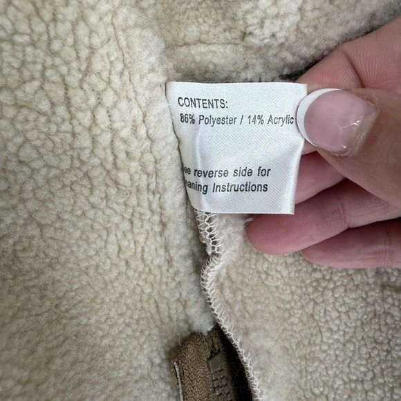 Gallery Woman Jacket Womens 1X Brown Faux Suede Sherpa Lined Button Coat Winter - Picture 3 of 15